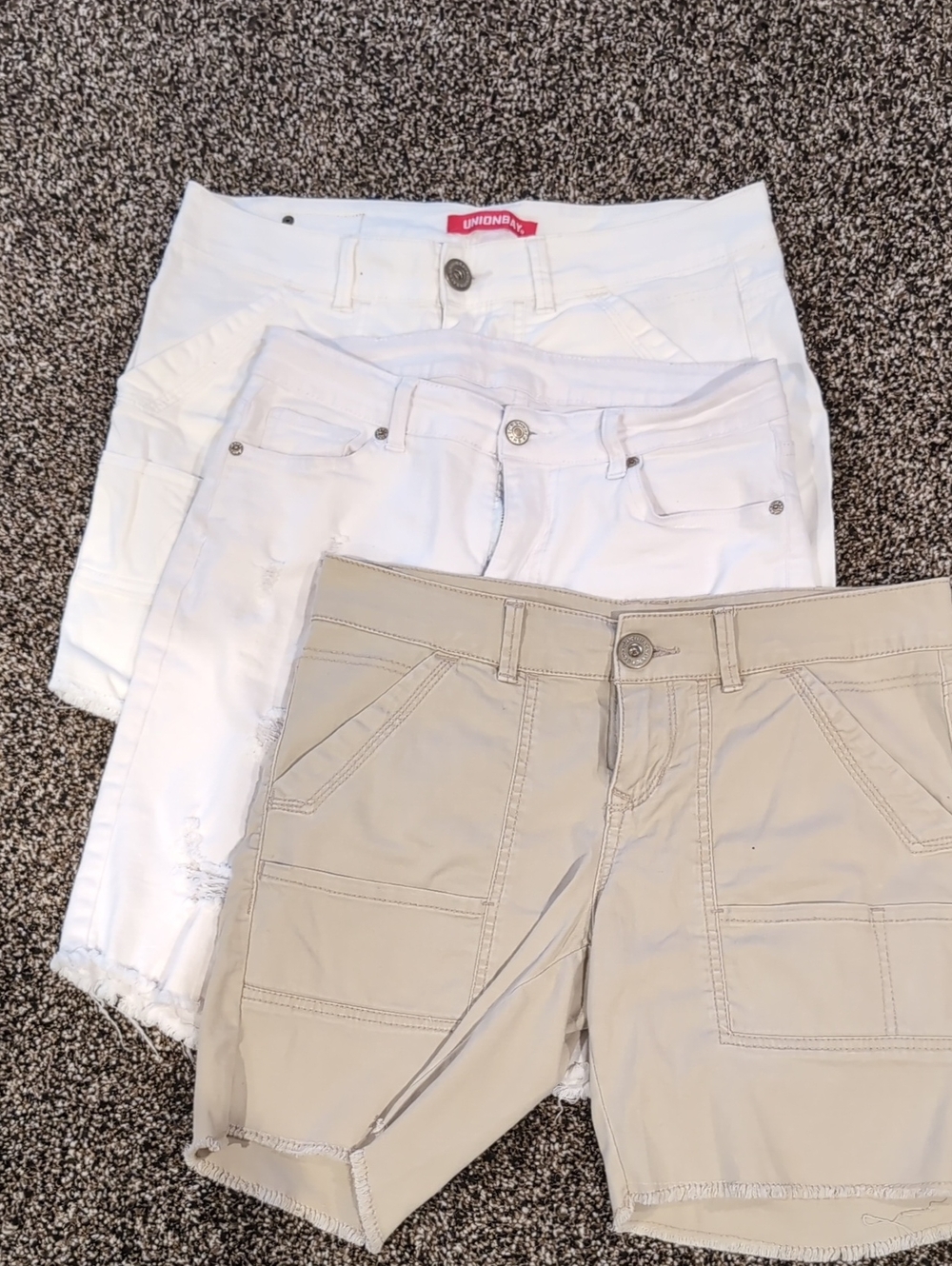 UNIONBAY White and Khaki Women’s Bermuda Shorts Pack